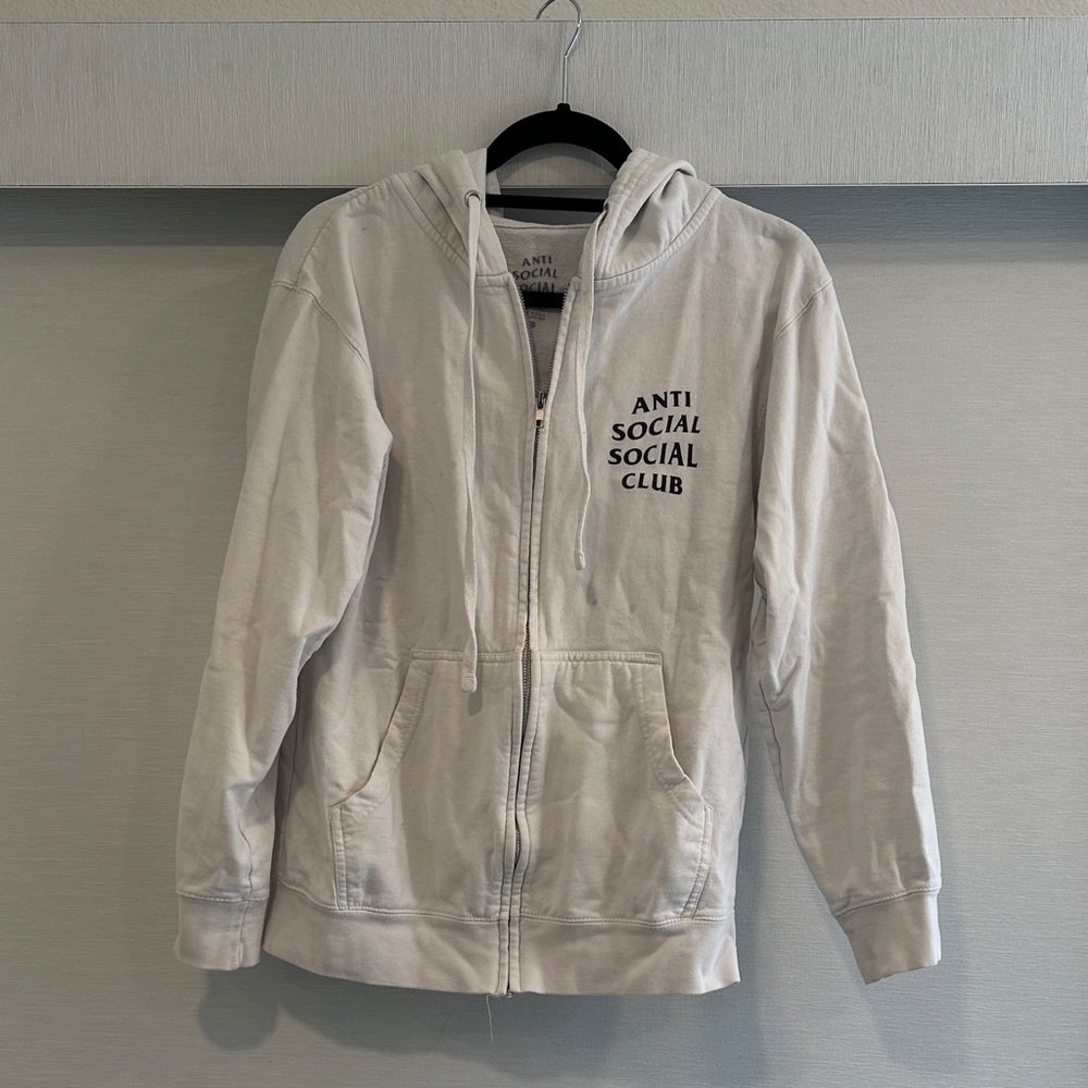 Anti Social Social Club Sakura White Zip-Up Hoodie